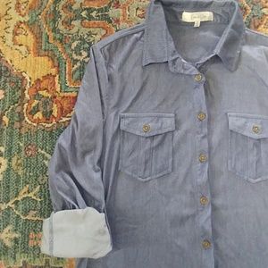Anthropologie Chambray Button down Shirt S